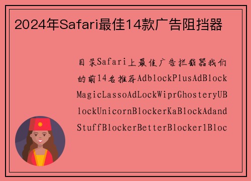2024年Safari最佳14款广告阻挡器 