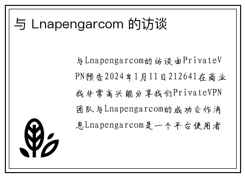 与 Lnapengarcom 的访谈